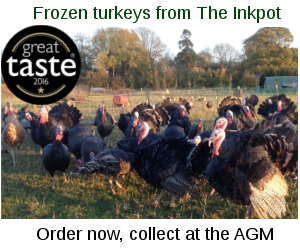 Great taste 2016 1 star. Frozen turkeys from The Inkpot. Order now, collect at the AGM